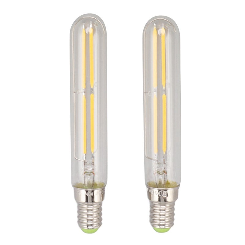 E14 LED Tube Bulb: 4W 220-240V 2300K Transparent 2 Pack - Flicker-Free Energy Saving Tubular Light Bulb for Home Bedroom Living Room Office - Image 2