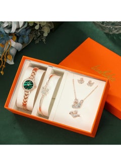 5 in 1 Watch Set for Women with Necklace Bracelet Ring and Earring