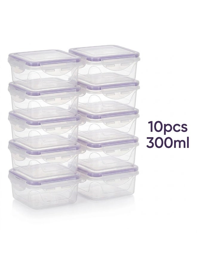 favilla Airtight plastic food storage container set – 10 pieces – 530 ml – Size 13×13×6 cm – Code 1311 - Image 2
