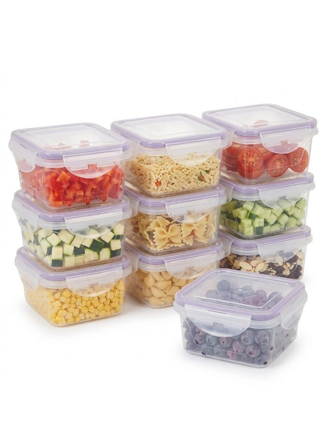 favilla Airtight plastic food storage container set – 10 pieces – 530 ml – Size 13×13×6 cm – Code 1311 - Image 3