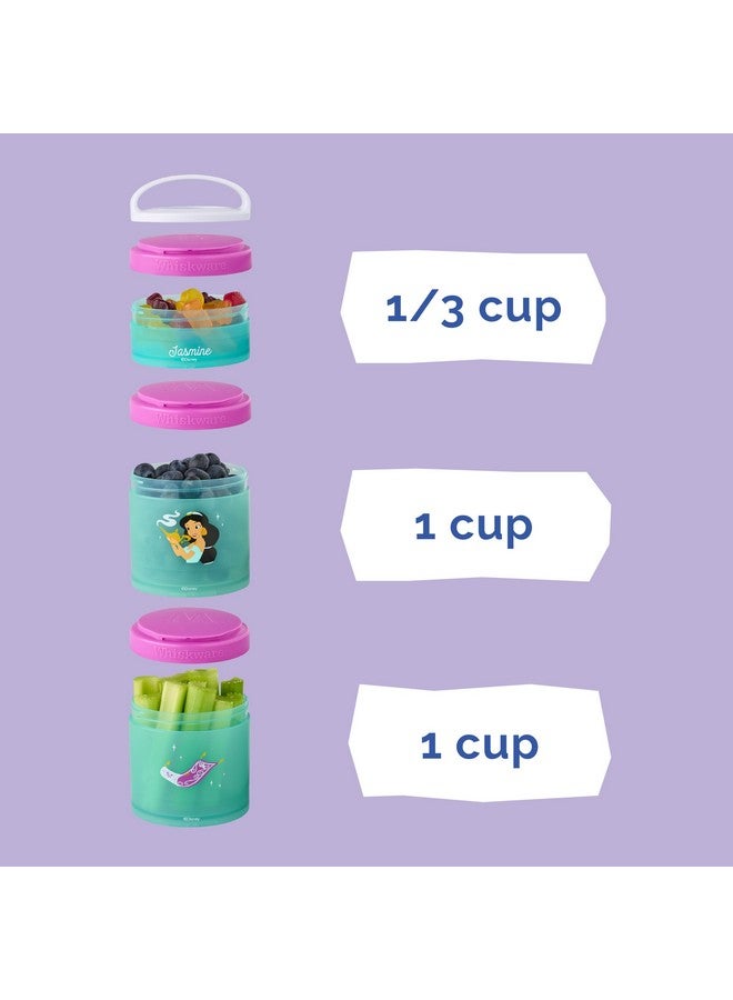 Whiskware Disney Princess Aladdin, Stackable Snack Containers for Kids, 3 Stackable Snack Cups for School or Travel, Backpack and Cupholder Friendly, Jasmine and Magic Carpet - Image 4