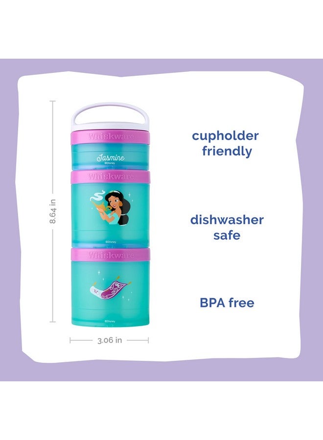 Whiskware Disney Princess Aladdin, Stackable Snack Containers for Kids, 3 Stackable Snack Cups for School or Travel, Backpack and Cupholder Friendly, Jasmine and Magic Carpet - Image 2