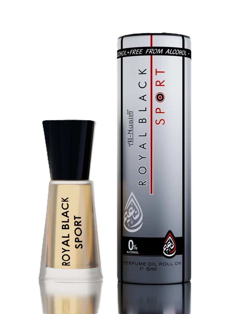 Al Nuaim Al-Nuaim Barrel Series Royal Black Sport Attar Roll On Perfume Oil 6ml | Alcohol Free Concentrated Ittar for Men & Women | Long Lasting Fresh Aquatic Woody Musky Fragrance | Premium Arabic Perfume Oil Pocket Size - Image 1