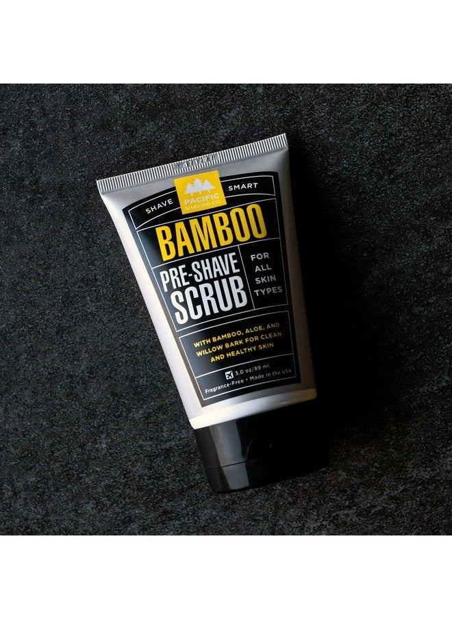 pacific shaving company - Bamboo Preshave Scrub With Bamboo Aloe & Willow Bark Exfoliates Soothes & Moisturizes Skin Helps Control Blemishes Fragrancefree All Skin Types Made In Usa 3.0 Oz - Image 1