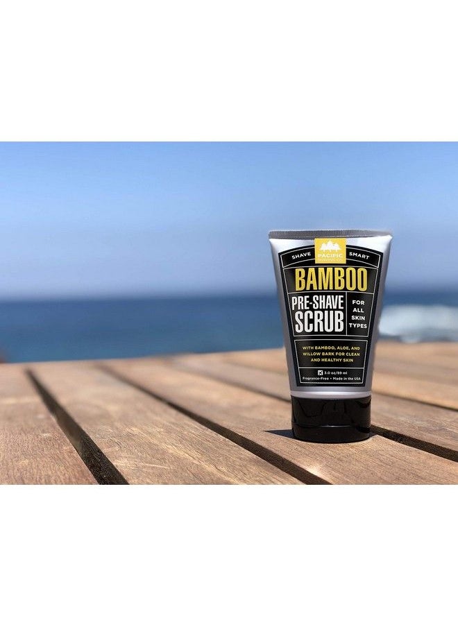 pacific shaving company - Bamboo Preshave Scrub With Bamboo Aloe & Willow Bark Exfoliates Soothes & Moisturizes Skin Helps Control Blemishes Fragrancefree All Skin Types Made In Usa 3.0 Oz - Image 1