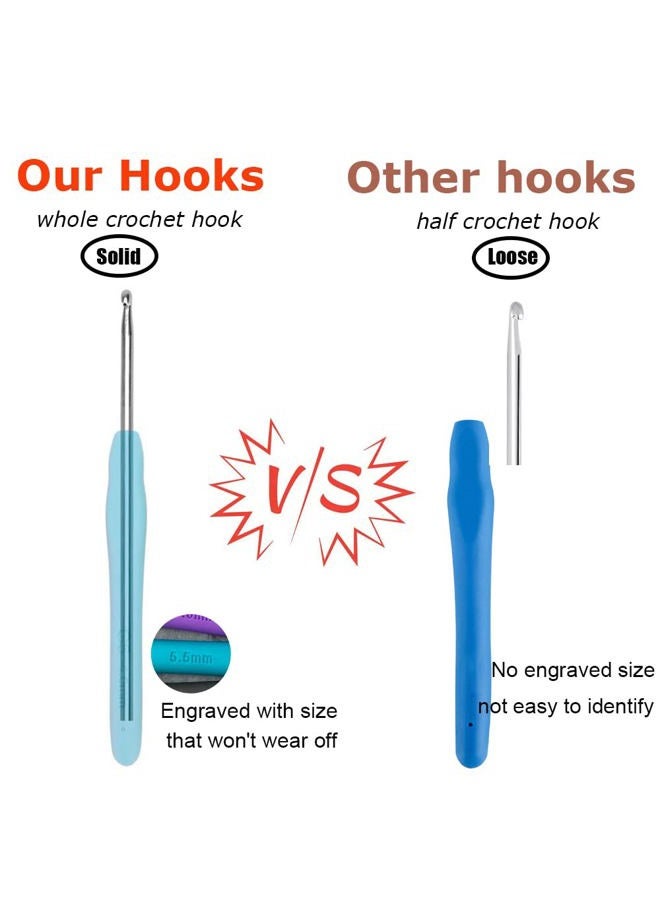 Mdoker Size J/10(6mm) Crochet Hook,Extra Long Crochet Hooks for Arthritic Hands,Ergonomic Grip Soft Handles for Beginners and Experiecced Crochet Lover ,Comfortable/Easy to Use - Image 2