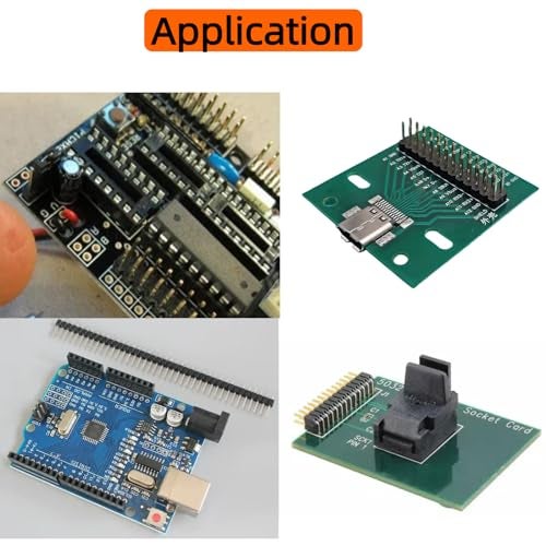 EGSCST 30PCS 2.54mm Male and Female Pin Headers Connector 40Pin Single Row Breakaway Stackable Header Pins Connectors for Arduino Prototype Shield and Electronic PCB Board - Image 3