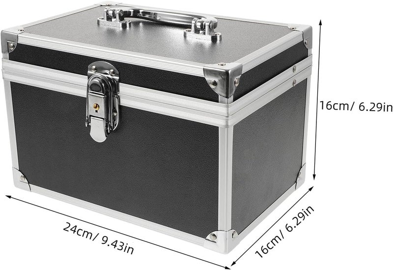 Portable Aluminum Alloy Toolbox with Waterproof Lining, Small 24x16x16cm Multi-purpose Tool Organizer Case for Foot Therapy and Beauty Salon Storage - Image 2