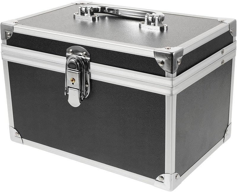 Portable Aluminum Alloy Toolbox with Waterproof Lining, Small 24x16x16cm Multi-purpose Tool Organizer Case for Foot Therapy and Beauty Salon Storage - Image 1