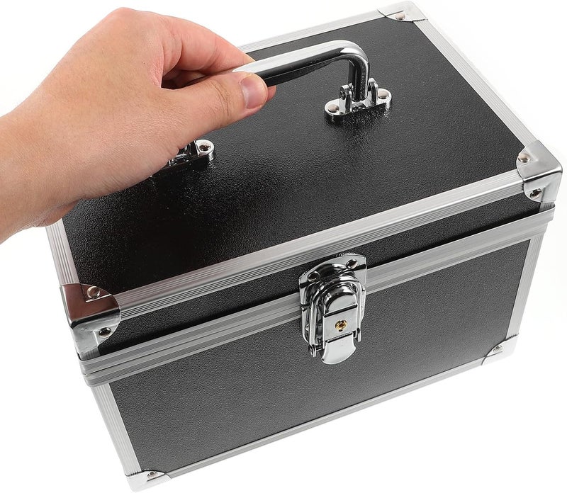 Portable Aluminum Alloy Toolbox with Waterproof Lining, Small 24x16x16cm Multi-purpose Tool Organizer Case for Foot Therapy and Beauty Salon Storage - Image 4