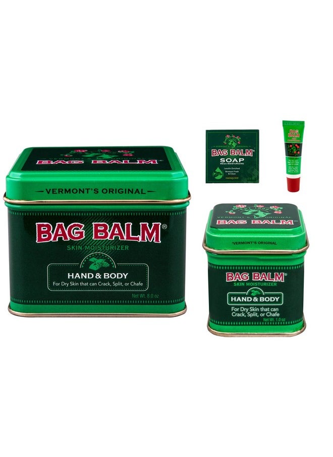 Value Bundle (8 Ounces, 1 Ounces Tins, On-The-Go Tube And Mega Moisturizing Soap)