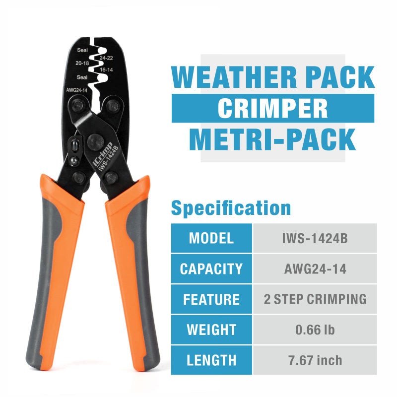 IWISS iCrimp Weather Pack Crimper Tools for Delphi APTIV Packard Weather Pack Terminals Metri-Pack Connectors for Sealed Terminals - Image 2