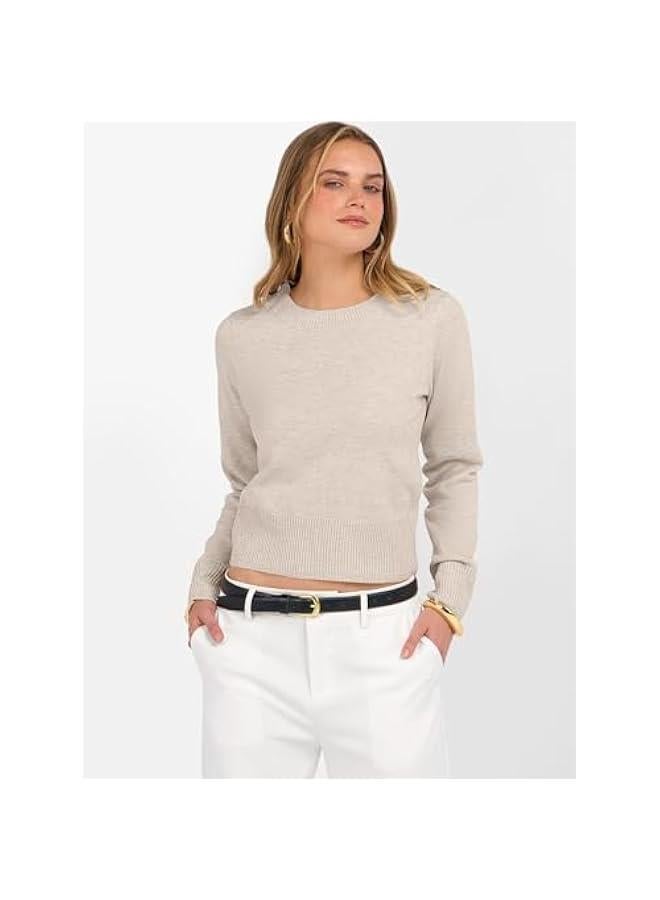 Arabest Women’s Long Sleeve Sweaters Cropped Crew Neck Business Casual Light Weight Sweater Tops Fall Fashion Clothes 2025 - Image 4