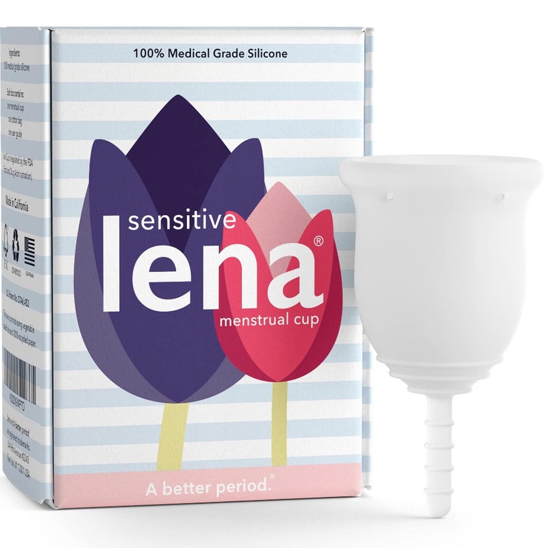 Lena Sensitive Menstrual Cup  Soft Reusable Period Cup  Tampons Period Underwear And Menstrual Pads Alternative  Feminine Care  Fsa Eligible  Silicone Menstrual Cups  Made In Usa  Small  Clear - Image 1