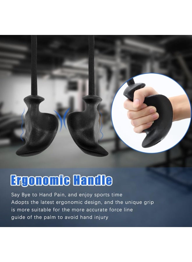 حبل تراي زوجي ملحقات تدريب القوة المريحة لتدريب القوة في الأماكن المغلقة للصدر، والعضلة ذات الرأسين، والعضلة ثلاثية الرؤوس، والدالية، والعضلات المفتولة، والبطن، ومحطة الطاقة، وحامل سميث، ومضاد للكالو - Image 4