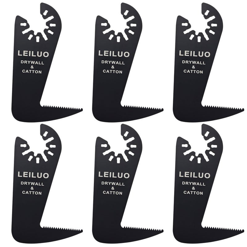 LEILUO 6 Pcs Oscillating Tool Blade Drywall & Multi-Material Cutting Universal Multitool Accessories Fit for DeWalt Makita & More - Image 1
