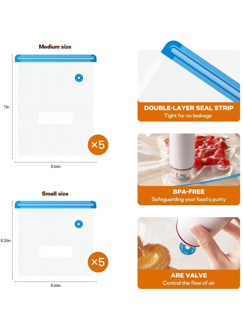 KASTWAVE آلة توفير الطعام المحمولة باليد - مكنسة محمولة تعمل بالبطارية، تشمل 10 أكياس قابلة لإعادة الاستخدام لتخزين الطعام - Image 5