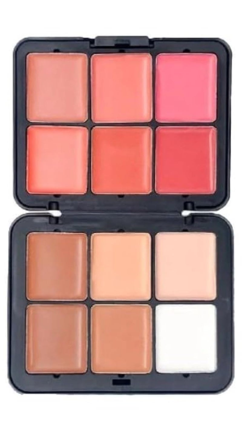 Contour Blush Palette, 12 Colors Concealer Rouge Contour Palette, 6 Rouge + 6 Contour Concealer Makeup Creamy Blush Matte Buildable - Image 4