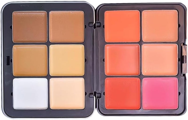 Contour Blush Palette, 12 Colors Concealer Rouge Contour Palette, 6 Rouge + 6 Contour Concealer Makeup Creamy Blush Matte Buildable - Image 5