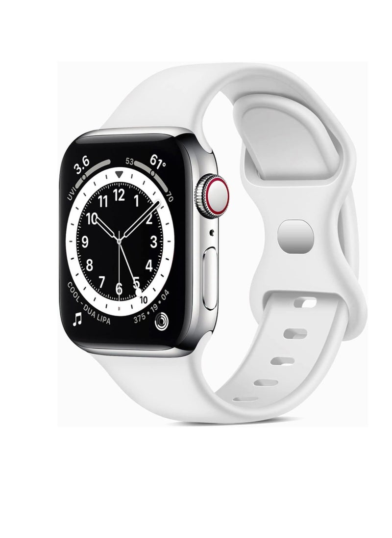 Generic - Generic Silicone Watch Bracelet From Liger Compatible With Apple Watch 38 MM 40 MM Version 1/2 / 3/4 White Color - Image 1