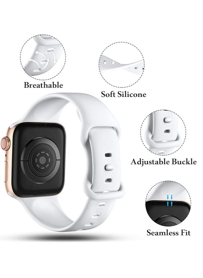 Generic - Generic Silicone Watch Bracelet From Liger Compatible With Apple Watch 38 MM 40 MM Version 1/2 / 3/4 White Color - Image 1