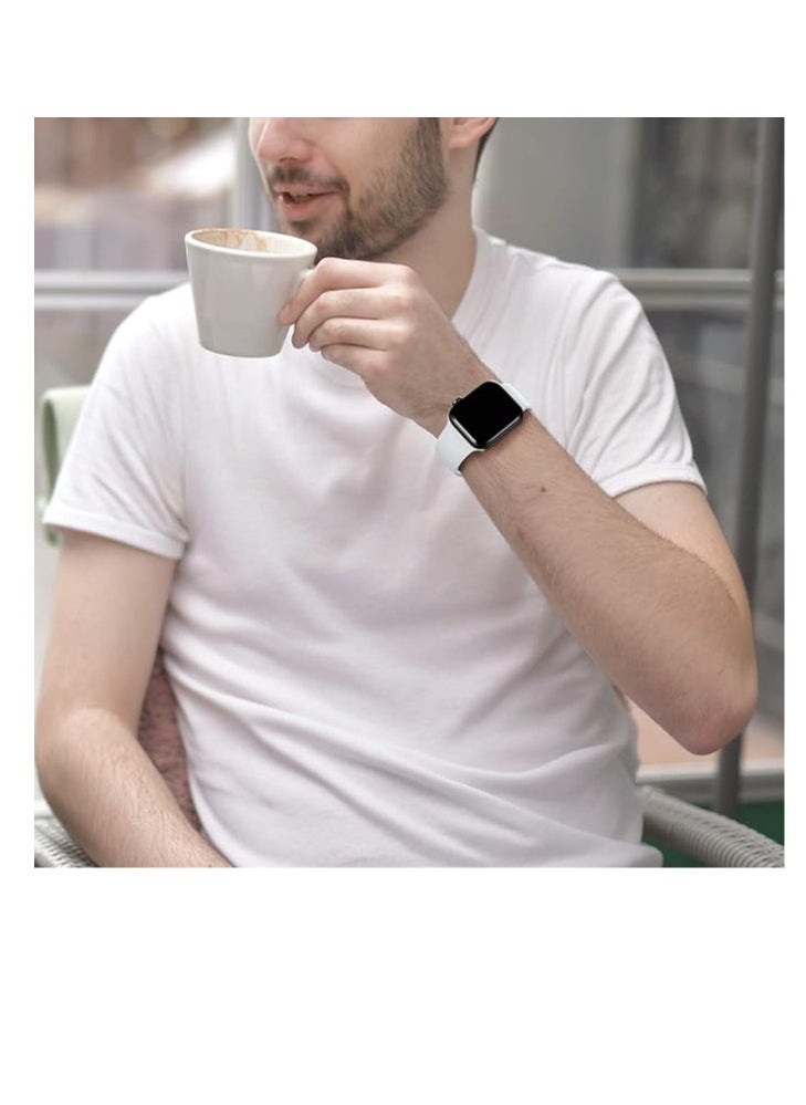 Generic - Generic Silicone Watch Bracelet From Liger Compatible With Apple Watch 38 MM 40 MM Version 1/2 / 3/4 White Color - Image 1