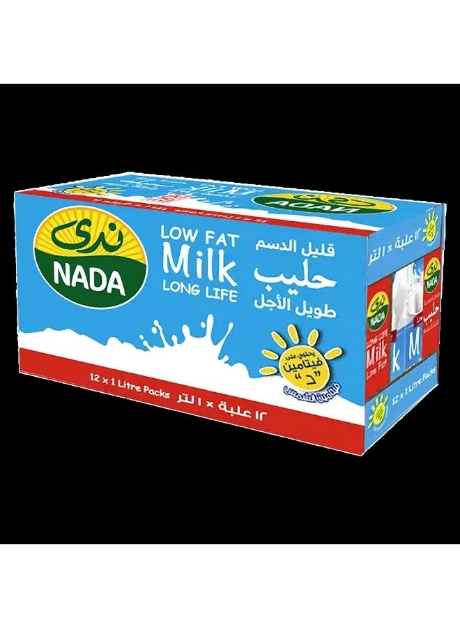 Nada نضا حليب تترا قليل الدسم UHT، 12 × 1 لتر - Image 2
