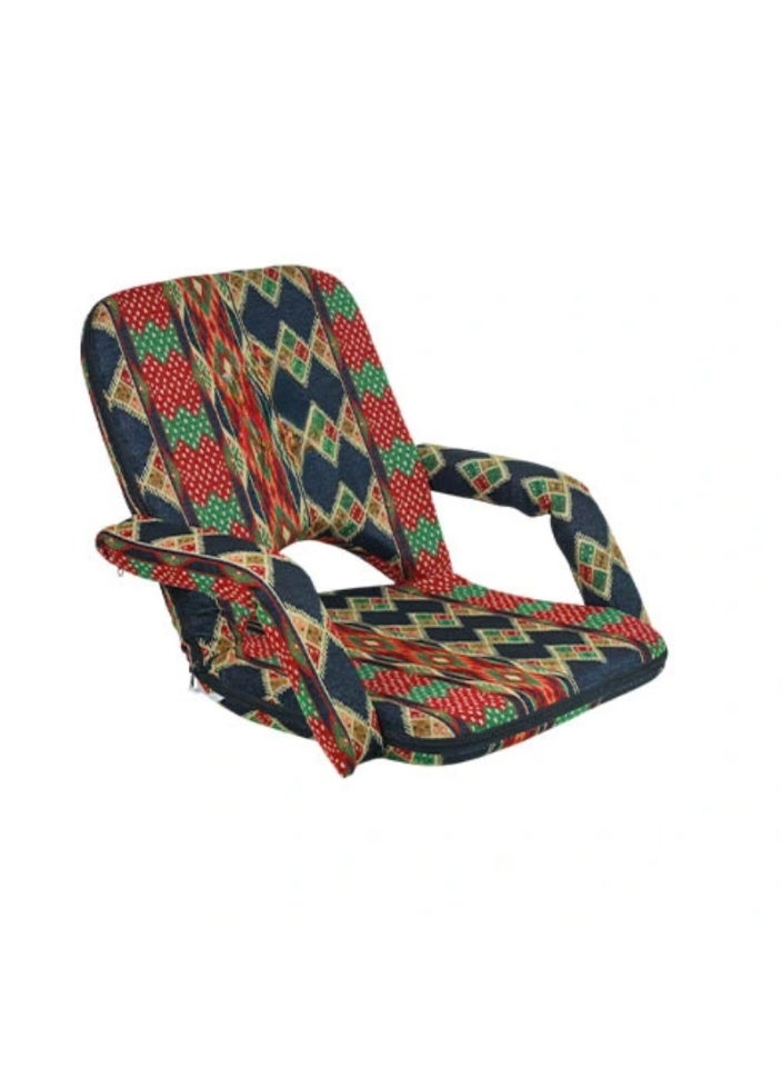 سمارت هوم كرسي أرضي فاخر قابل للطي مع مسند ذراع – كرسي استرخاء ، مريح للاسترخاء ، دعامة ظهر مريحة، طي سهل للتخزين، مثالي لغرفة المعيشة والألعاب ، بحجم 55×50×50 سم - Image 1