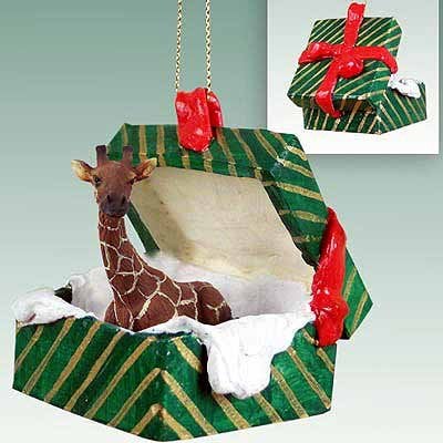 Conversation Concepts Giraffe Gift Box Christmas Ornament Colorfull