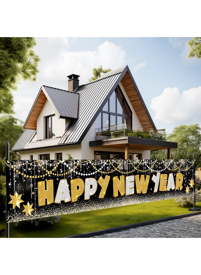 KATCHON Happy New Year Banner 2024 Xtralarge 120X20 Inch Nye Decorations 2024 Happy New Years Yard Banner Happy New Year Decorations 2024 New Years Eve Party Supplies 2024 Nye Party Favors  - Image 1