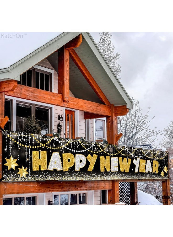 KATCHON Happy New Year Banner 2024 Xtralarge 120X20 Inch Nye Decorations 2024 Happy New Years Yard Banner Happy New Year Decorations 2024 New Years Eve Party Supplies 2024 Nye Party Favors  - Image 3