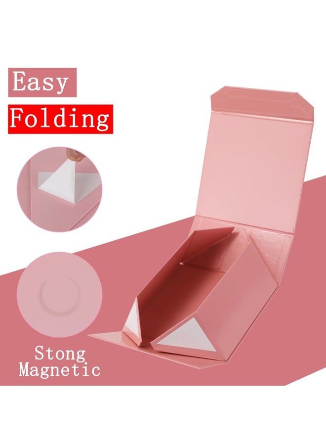 PACKGILO 1 Pcs 6x6x3 Inch Pink Magnetic Gift Box Small Magnetic Box with Crinkle Paper Pink Small Gift Box with Shredded Paper Luxury Gift Boxes with Lids for Presents - Image 5