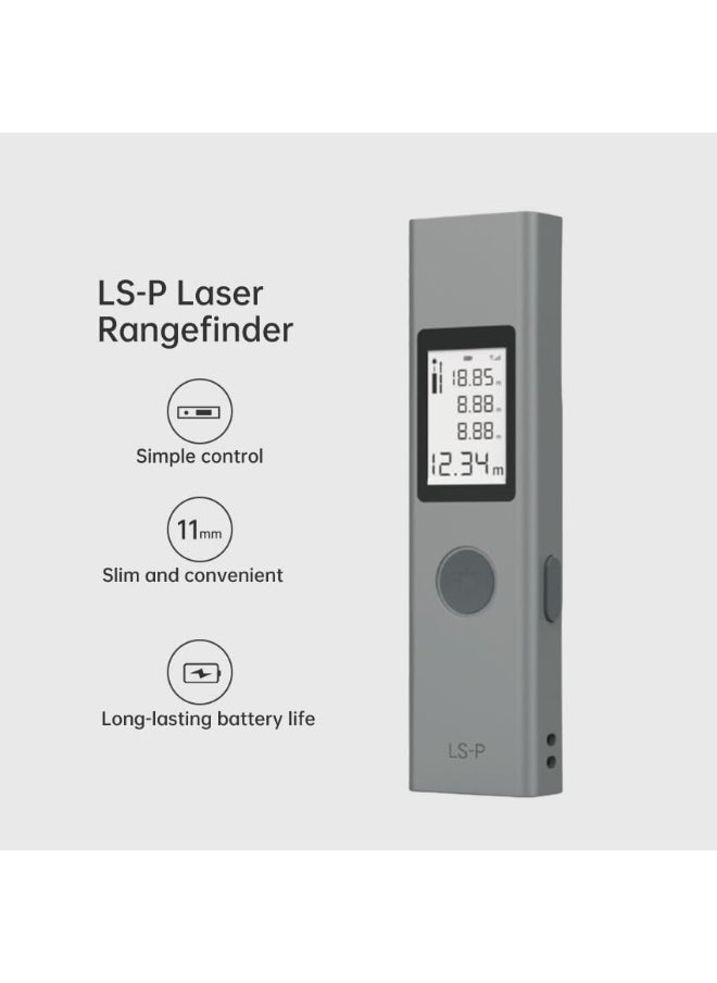 ATuMan LS-P Laser Measure 11 in 1 Digital Laser Distance Meter, Super Long Battery Life, M/in/Ft Unit Switching Backlit LCD and Pythagorean Mode, Measure Distance, Area and Volume (131 Feet)
