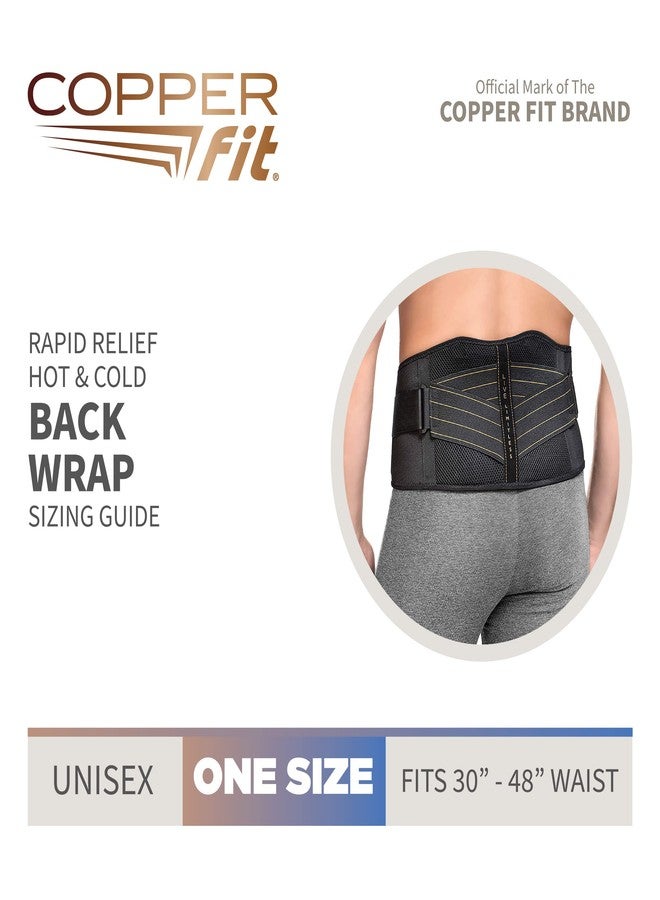 Copper Fit Unisex Adult Rapid Relief Back Support Brace with Hot/Cold Therapy, Black, Adjustable - Image 3