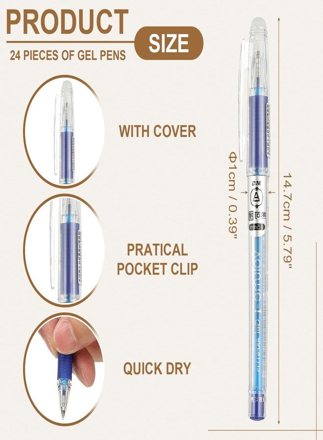PATIKIL 0.5mm Erasable Pens, 24 Pack Blue Ink Erasable Gel Pens Smooth Writing for Home Office Business Art Writing Note Taking, Clear AKP61115B - Image 2