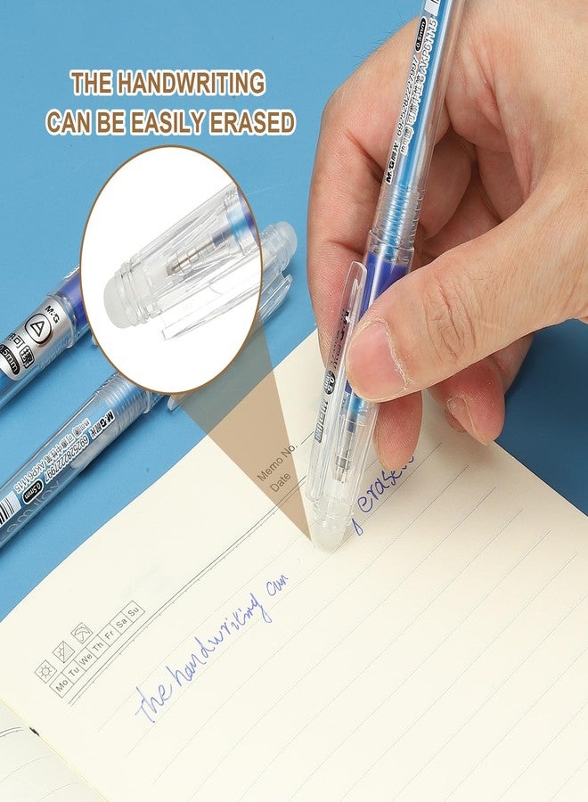 PATIKIL 0.5mm Erasable Pens, 24 Pack Blue Ink Erasable Gel Pens Smooth Writing for Home Office Business Art Writing Note Taking, Clear AKP61115B - Image 3