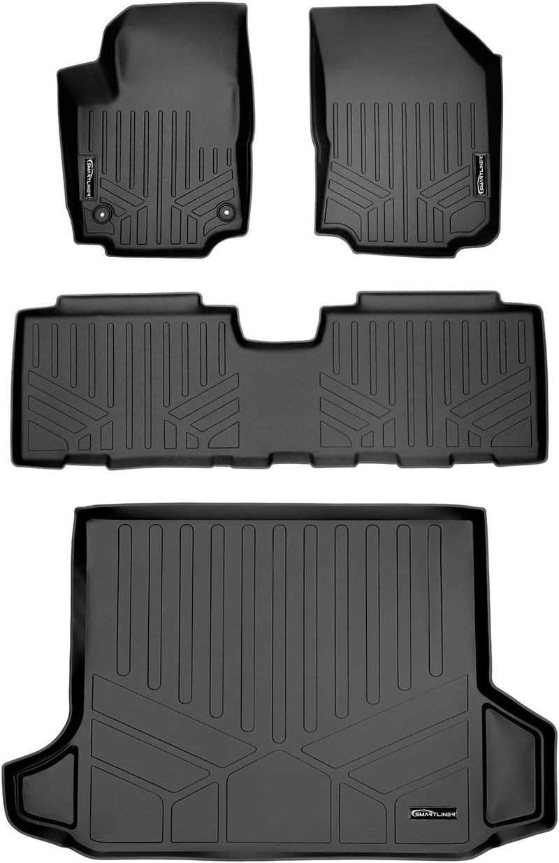 SMARTLINER Custom Fit Floor Mats 2 Rows and Cargo Liner Black for 2018-2019 Chevrolet Equinox - Image 1