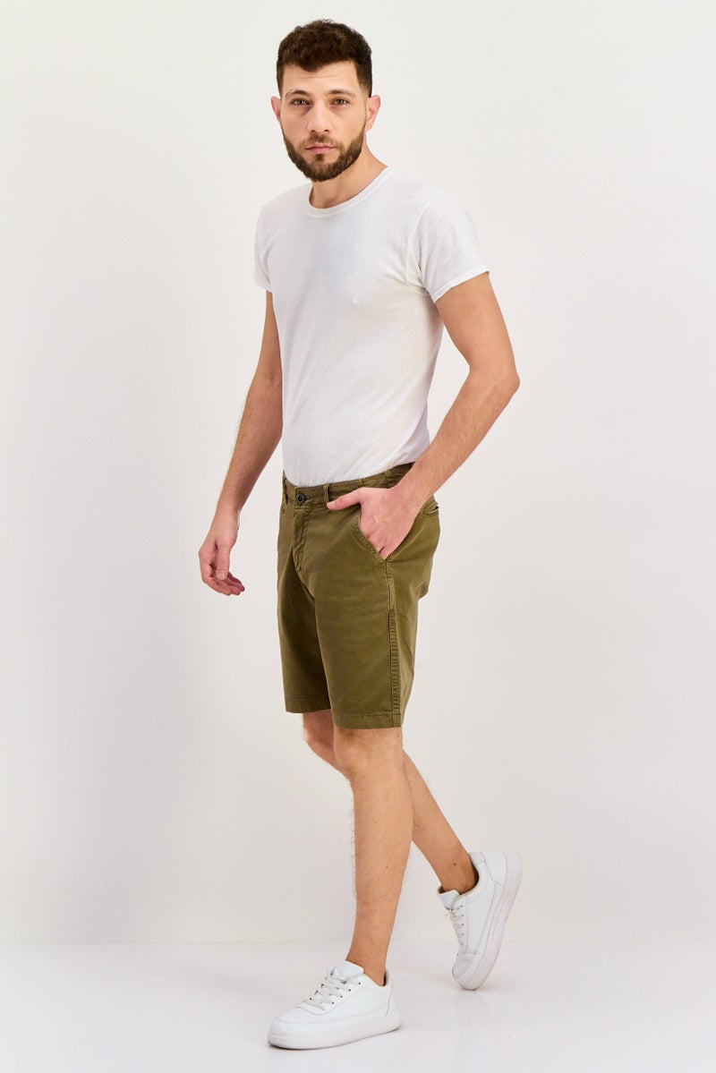 Paperbacks Men 9 Inseam Solid Chino Shorts, Olive - Image 4