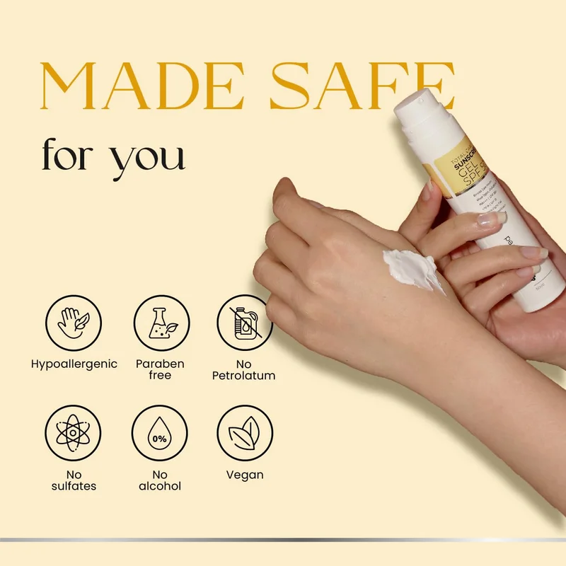 Skininspired Clear SkinInspired Total Care Gel Sunscreen | SPF 50+ PA+++ | Broad Spectrum | Ultra Light Gel | All Skin Types | For Both Men & Women | Airless Pump - 50 ml  | Best Price UAE