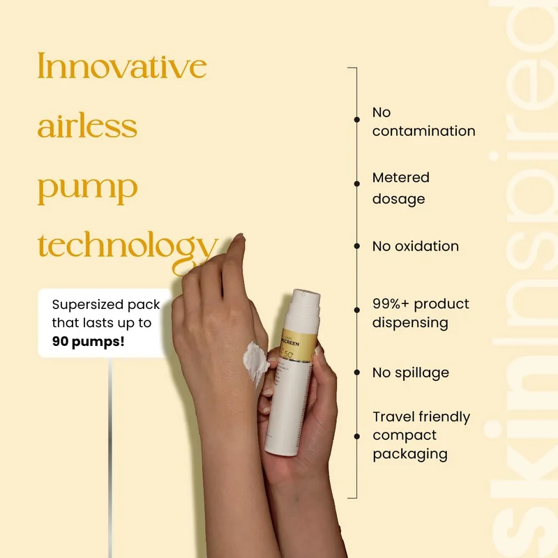 Skininspired Clear SkinInspired Total Care Gel Sunscreen | SPF 50+ PA+++ | Broad Spectrum | Ultra Light Gel | All Skin Types | For Both Men & Women | Airless Pump - 50 ml  | Best Price UAE
