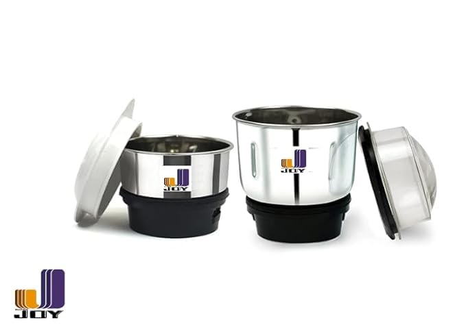 Super Joy Stainless Steel Mixer Jar (250 Ml, 500 Ml) - 1 Mini, 1 Medium Jar - Suitable For All Mixers - Comes With 2 Lock & 4 Teeth Coupler - Image 3
