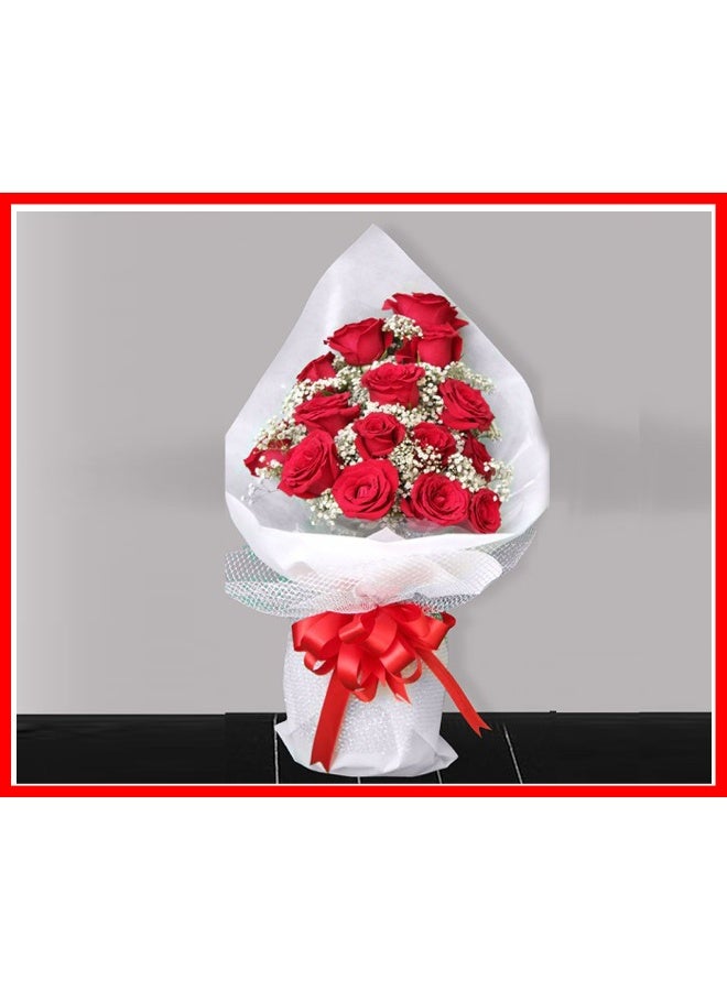 Carmel Flowers 15Red Roses With Gypso And Wrapping