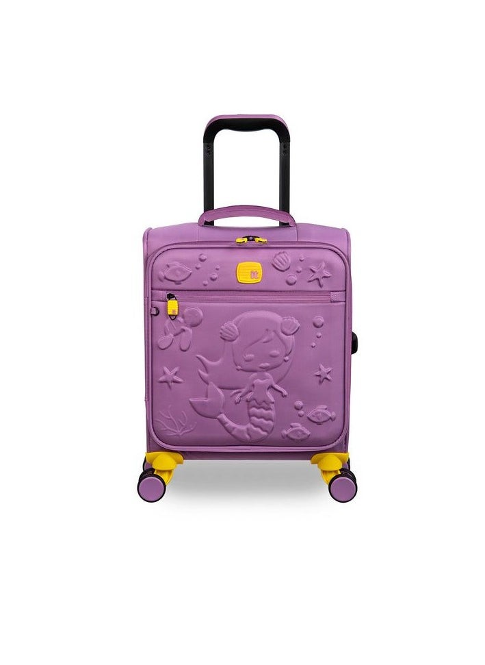 it Luggage it luggage KIDS Model Mermaid Reef, Kids Unisex Suitcase, Children's Carry-On with Mermaid Design, Polyester Soft Outer Shell Molded EVA, 25Liters, 2.06Kg, Size Under seat, 12-3089-08, Light Pansy  - Image 1
