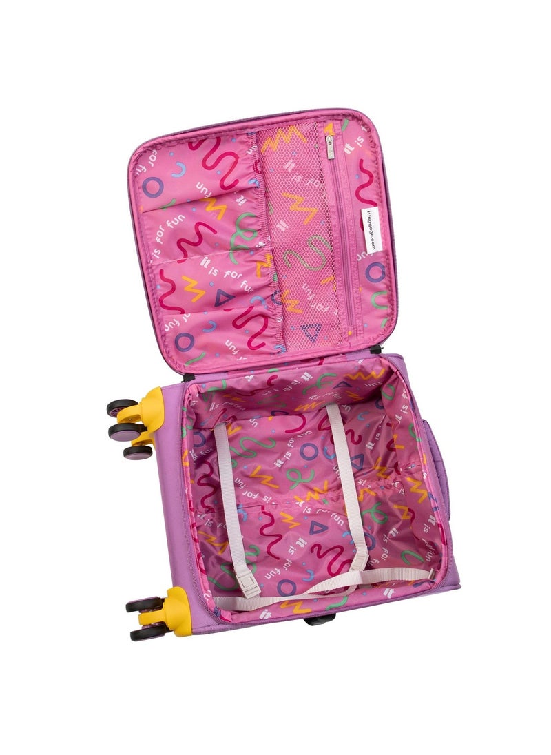 it Luggage it luggage KIDS Model Mermaid Reef, Kids Unisex Suitcase, Children's Carry-On with Mermaid Design, Polyester Soft Outer Shell Molded EVA, 25Liters, 2.06Kg, Size Under seat, 12-3089-08, Light Pansy  - Image 4