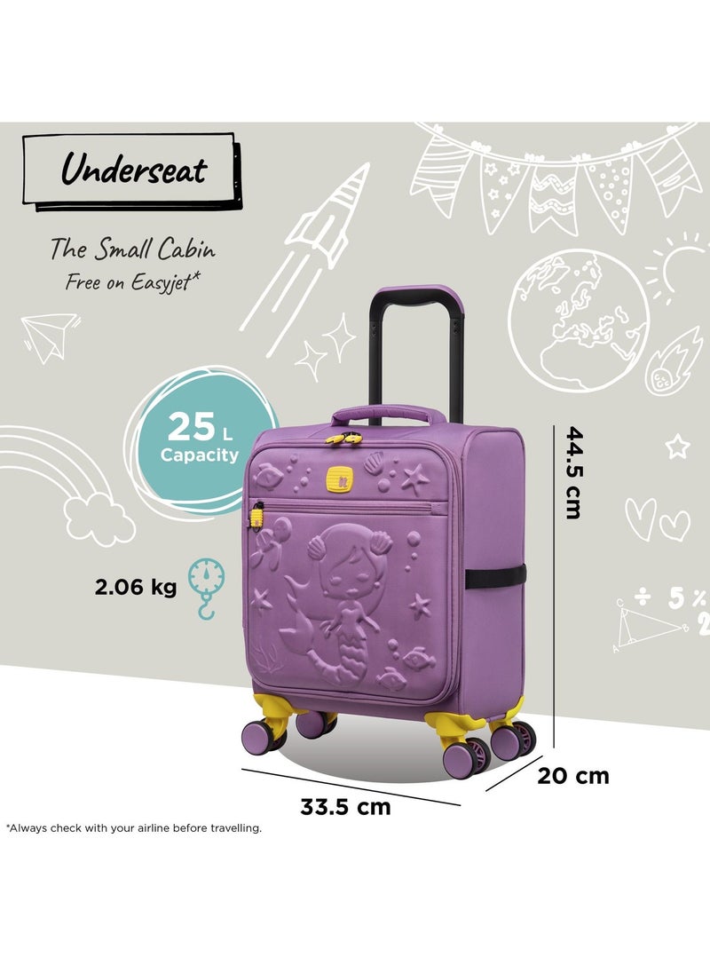 it Luggage - it luggage KIDS Model Mermaid Reef, Kids Unisex Suitcase, Children's Carry-On with Mermaid Design, Polyester Soft Outer Shell Molded EVA, 25Liters, 2.06Kg, Size Under seat, 12-3089-08, Light Pansy - Image 1