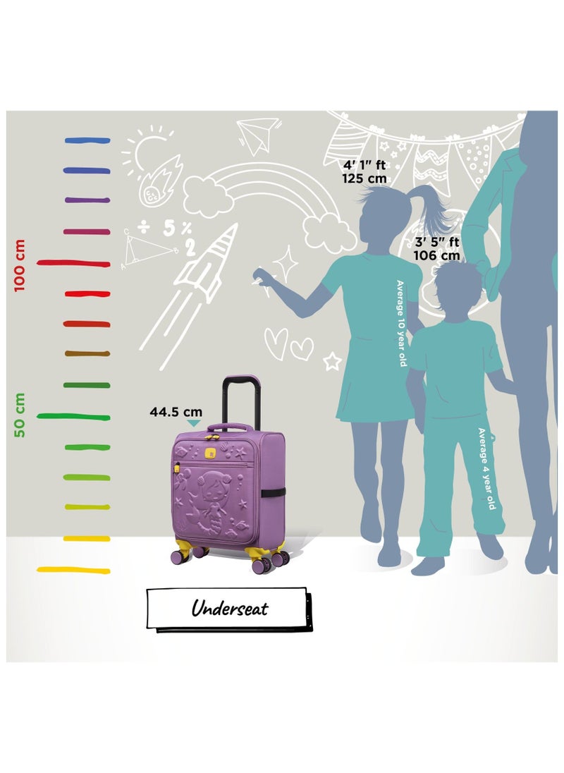 it Luggage - it luggage KIDS Model Mermaid Reef, Kids Unisex Suitcase, Children's Carry-On with Mermaid Design, Polyester Soft Outer Shell Molded EVA, 25Liters, 2.06Kg, Size Under seat, 12-3089-08, Light Pansy - Image 1