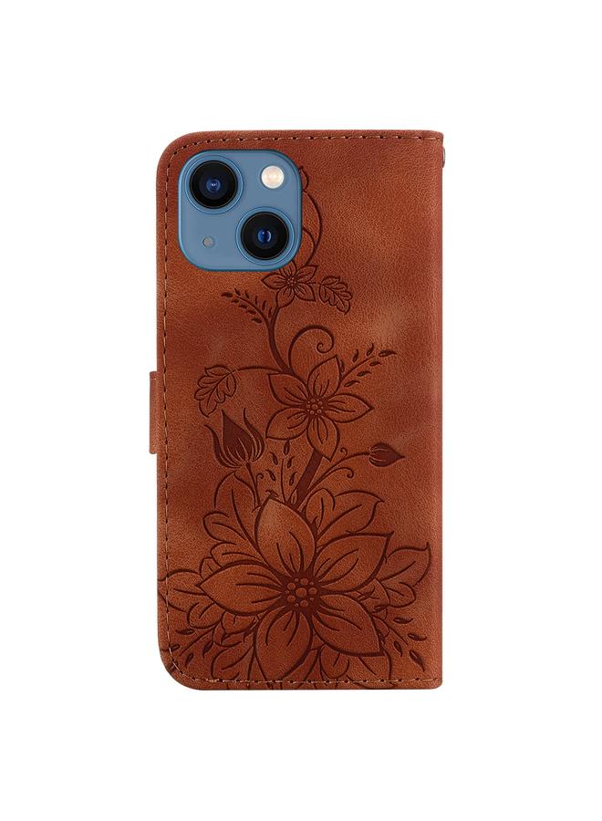 Zaboon Case For iPhone 13 Lily Embossed Leather Phone Case - Image 3