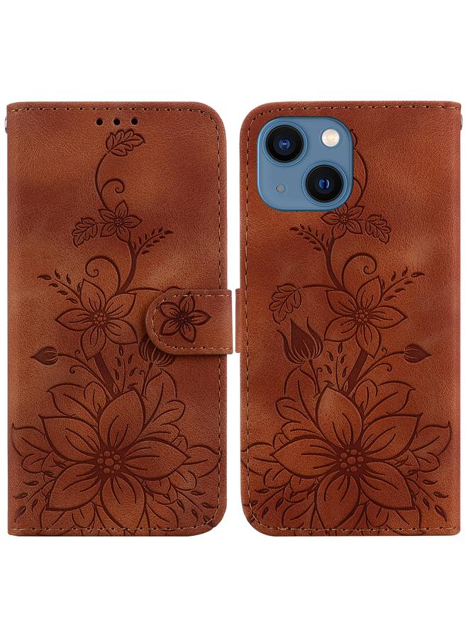 Zaboon Case For iPhone 13 Lily Embossed Leather Phone Case - Image 1