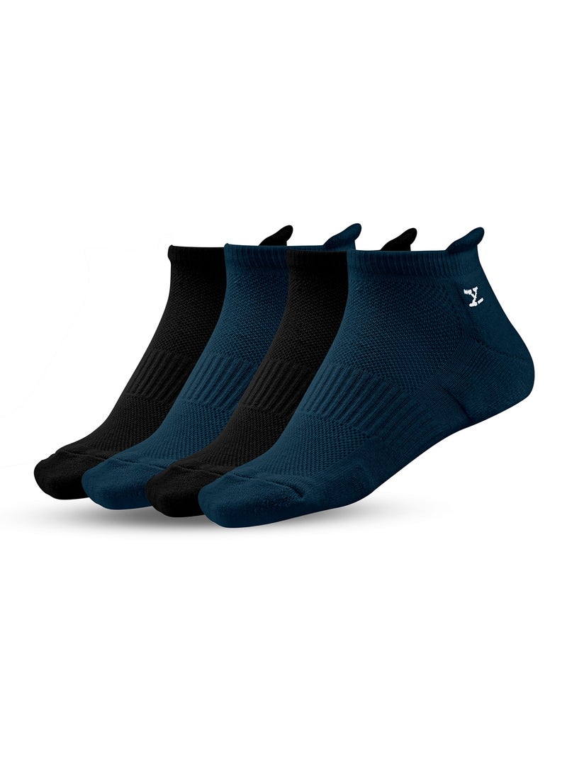 XYXX XYXX Men's Cotton Blend Modern Intellieaze Everyday Ankle-Length Socks With Odour-Free Freshness pack of 4  - Image 1