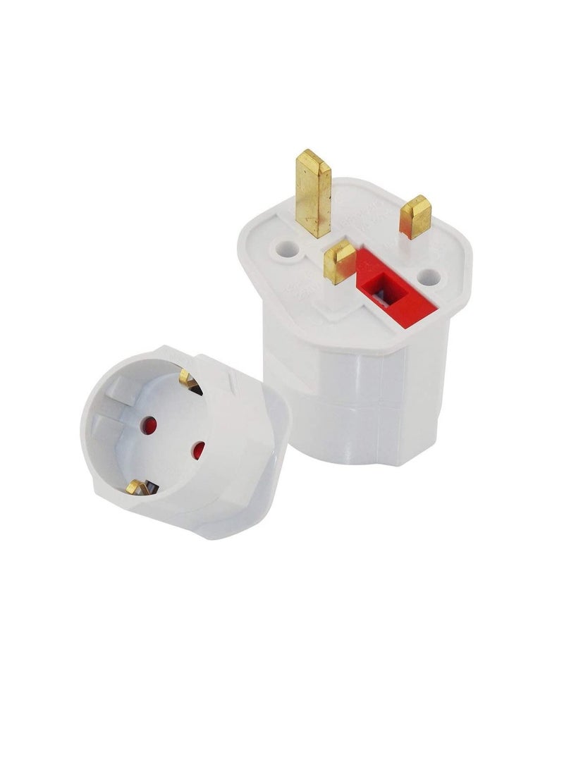 EU to UK Plugs Adapter British Plug to EU Schuko Female Plugs Power Converter 2 Pin Socket Travel Adapter 13A 250V BS1363 FUSED - Image 1